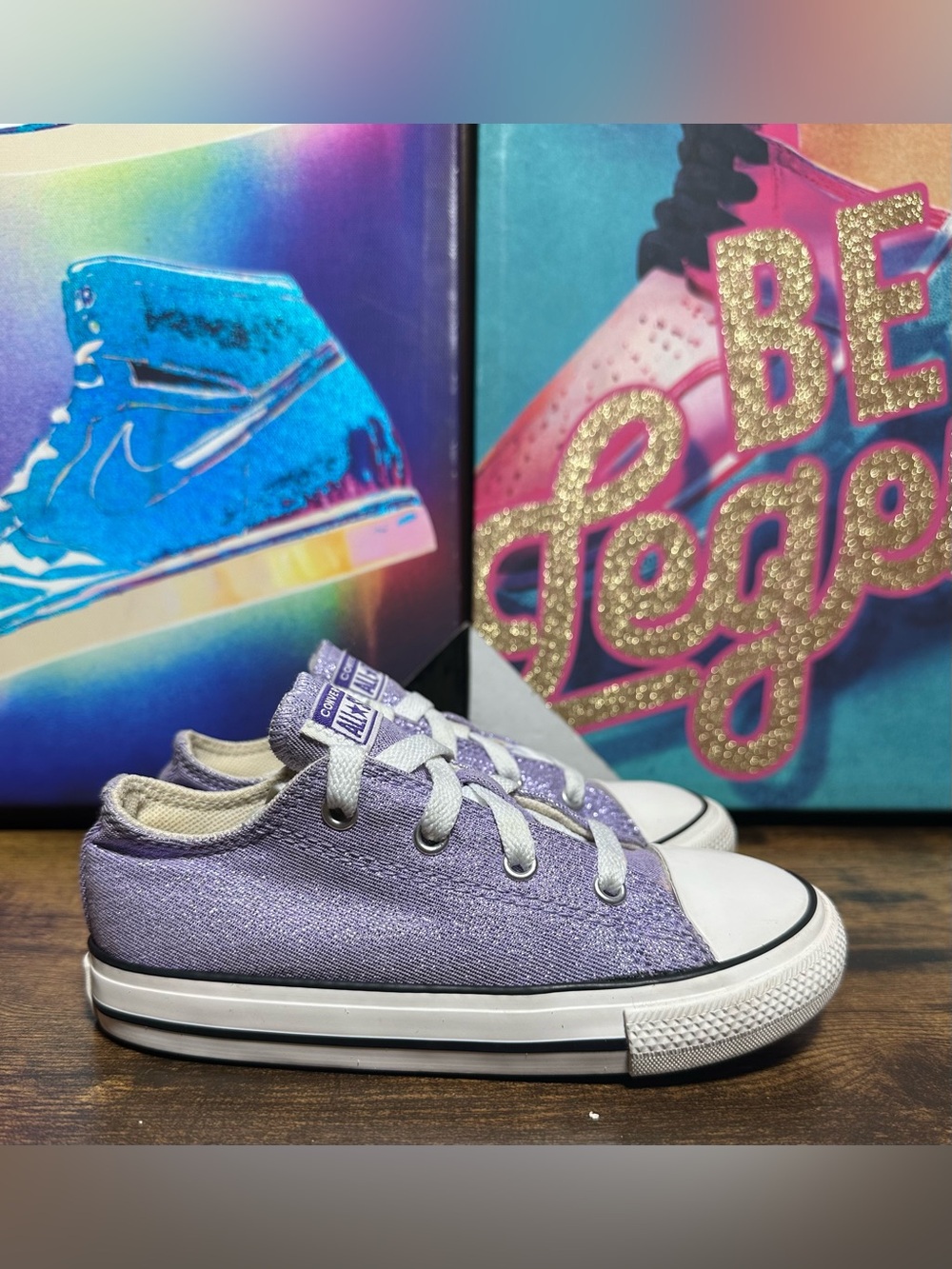 Converse Kids' Chuck Taylor All Star Sparkle Low Top sneakers lilac 10c